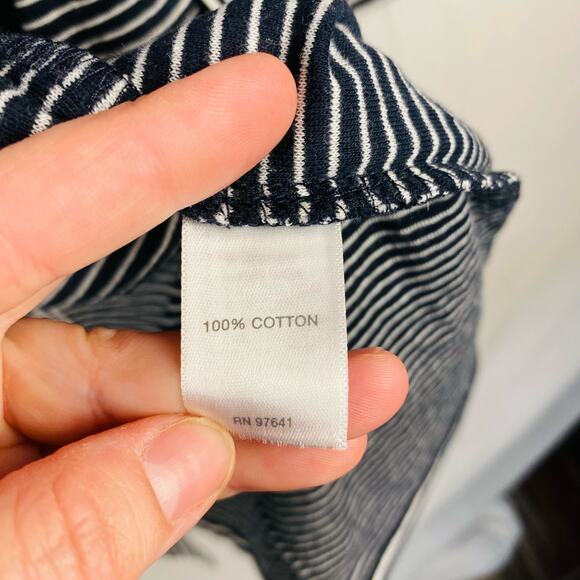 J. Jill Navy Blue & White Striped Long Open Cardigan Size Small NWT - Picture 4 of 6